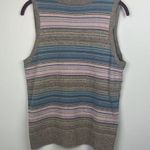 Gap  XL striped pastel 100% lambs wool sleeveless v-Neck sweater vest Photo 7