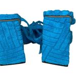 None Women's Vibrant Blue Square Toe Lace Up Chunky Heel Strappy Sandals Sz 6.5 Photo 4