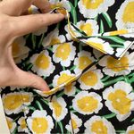 Diane Von Furstenberg Yellow Black Floral Lightweight Sleeveless Hoodie Large Photo 8