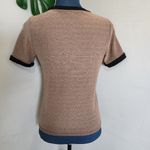 Gaze Rose Gold Shimmer Ringer T Shirt Photo 3