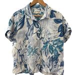 C&C California  Linen Relaxed Fit Hawaiian Button Down‎ Shirt Blue Size Large Photo 3