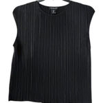 Rachel Zoe  Blouse L Pleated‎ Black Got Witchy Minimalist Dark Academia Glam Luxe Photo 0