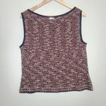 St. John Sport Knit Shell Top L Plum Black Textured Sleeveless Wool Blend Tank Brown Size L Photo 2
