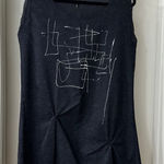 Contemporary Black Sleeveless Top with Abstract Design, Medium Photo 0