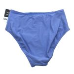 Bar III Shirred High-Rise Bikini Swim Bottom Blue S Photo 3