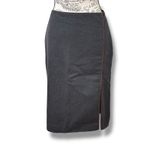 Ralph Lauren  Black Label Size 8 Gray Wool Suede Trim Pencil Skirt Classic USA Photo 1