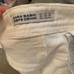 ZARA White Denim Pearl Mini Skirt Photo 1