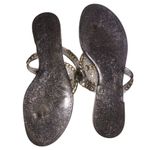 Jack Rogers Size 9 Sandals Jelly Thong Clear Glitter Medallion Gold Summer Beach Photo 4