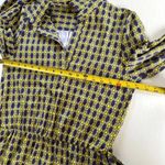 Ellie Kai Sz S Purple Yellow V Neck Midi Dress Geo Print Soft Stretch A Line Photo 9