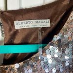 Alberto Makali Vintage Y2K Alberto Mikali Brown Sequin Ruched Stretchy Blouse Shirt Tunic Top Photo 1
