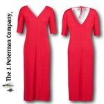 J. Peterman linen blend shift Sweater dress, pink midi length, elbow length, S Photo 1