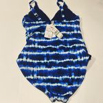 Tommy Bahama  NWT sz 8 one piece swim tie dye blue white MSRP $159 Photo 2