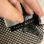 Haute Monde Mesh Black Rhinestone Top Women's XL Long Sleeve Sparkle Photo 2