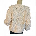 Chicwish CREAM HAND KINTTED WOOL BLEND POM POM OPEN FRONT CARDIGAN (L) Photo 2