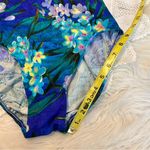 Vintage Mainstream Floral One Piece Swimsuit Size 8 Made in USA Blues Greens Blue Photo 11