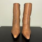 Candie's Vintage Candie’s Tan Heeled Ankle Boots Women’s 6M Pointed Toe Zip-Up Retro Y2K Photo 2