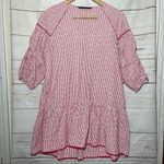 ZARA • Basic • Mini Dress • XS • Red & White • Embroidered Floral • Ruched Dress Photo 6