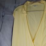 J.Jill Yellow Wrap Rayon Top Size M Photo 3
