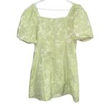 NWT Lulus Beyond Amazing Light Green Floral Jacquard Puff Sleeve Dress Size XL Photo 8