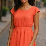 J.Crew Neon Orange Sleeveless chiffon Womens 4 Mini Dress in zigzag Beach Style Photo 0