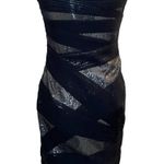 Tadashi Shoji  Strapless Blue Sequin Dress Mini Cocktail Bodycon Formal Womens 2 Photo 7