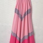 Amazon Women's Chiffon Halter Striped Color Patchwork Maxi Long Dresses Size Small Photo 4