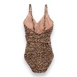 Aerie NWT Leopard Print Wrap Top One Piece CutOut Swimsuit Mocha Size Small Long Photo 2