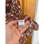 Love The Label Boho Floral Block Print Cotton Top XS Rust Blue India Peasant Blo Orange Photo 2