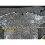 New Directions Metallic Silver Shimmer Dolman Sleeve Top Photo 4