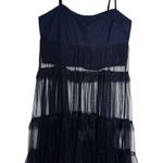 Anthropologie Maeve Black Sheer Overlay Tierred Tulle Dress Large NWT Photo 7