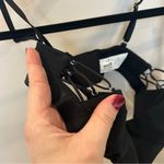 Aerie Black Square Neck Unlined Strappy Lace Up Side Bralette , Black, XXS Photo 2