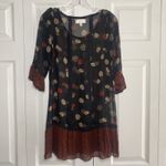 Moulinette Soeurs  Womens XS Anthropologie Black Sheer Floral Top Photo 1