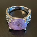 Elegant purple amethyst S925 silver ring size 7 Photo 0