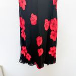 Vtg Jones NY‎ Womens Dress Size 10 Black Midi Floral 90s Coquette Goth Romantic Photo 3