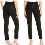 We Wore What  Danielle Jeans Crystal Button Up Straight Leg Black Photo 2