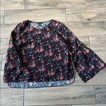 Saks 5th Avenue Saks Fifth Avenue Boxy Pink and Orange 3/4 Sleeve Blouse Photo 0