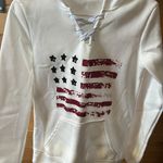 American Flag Hoodie White Photo 0