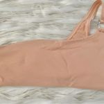 Zaful Nude Tan Light Brown One Shoulder Metal Ring Bikini Top Sz S Photo 3