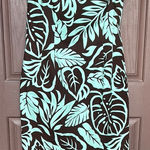 Etcetera  Aqua and Brown Leaf Print Midi Dress Photo 0