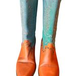 Matisse Tumbleweed Boots Turquoise & Cognac Leather Western Cowgirl 9.5EE NWOT Blue Size 9.5 Photo 2