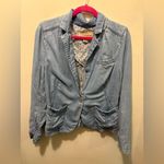 Pilcro and the Letterpress  Anthropologie Chambray lined Blazer Jacket‎ Sz Medium Photo 1