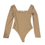 Babaton  Aritzia Contour Square Neck Neutral Long Sleeve Thong Bodysuit M Photo 0