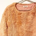 Madewell Size XXS Superfurry Pink Sherpa Fluffy Cropped Sweatshirt Top Photo 2