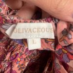 Olivaceous  Floral Dress Size Large Feminine Pink Milkmaid Romantic Whimsical Photo 3