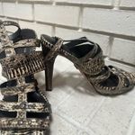 BCBG Maxazria Sexy Snakeskin Leather Strapped Studded Stiletto Heels 9 Thera Photo 5