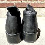 Eileen Fisher  Mood Boots Nubuck Leather Ankle Pull On Heeled Pointed Toe Black 7 Photo 4