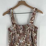 Aritzia Wilfred Chianti Jumpsuit Smocked Wide Leg Multicolor Paisley Print Crepe Photo 8