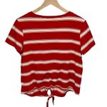 American Eagle Women's  red striped front knot t shirt Photo 4