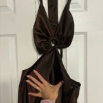 Peppermayo  Brown Satin Cutout Mini Dress Photo 4