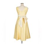 Jenny Yoo  Collection Dress Size 16 Yellow 100% Silk Sleeveless Formal USA Butter Photo 4